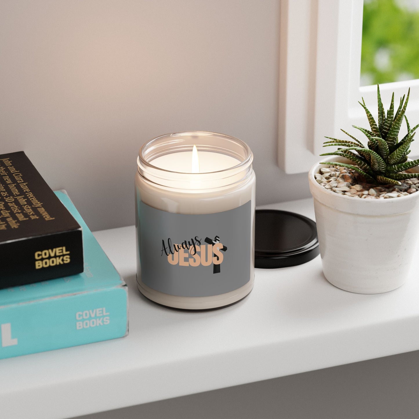 Always Jesus Scented Soy Candle - Inspirational Gift for Home, Relaxation, Faith-based Decor, Christian Gifts, Aromatherapy