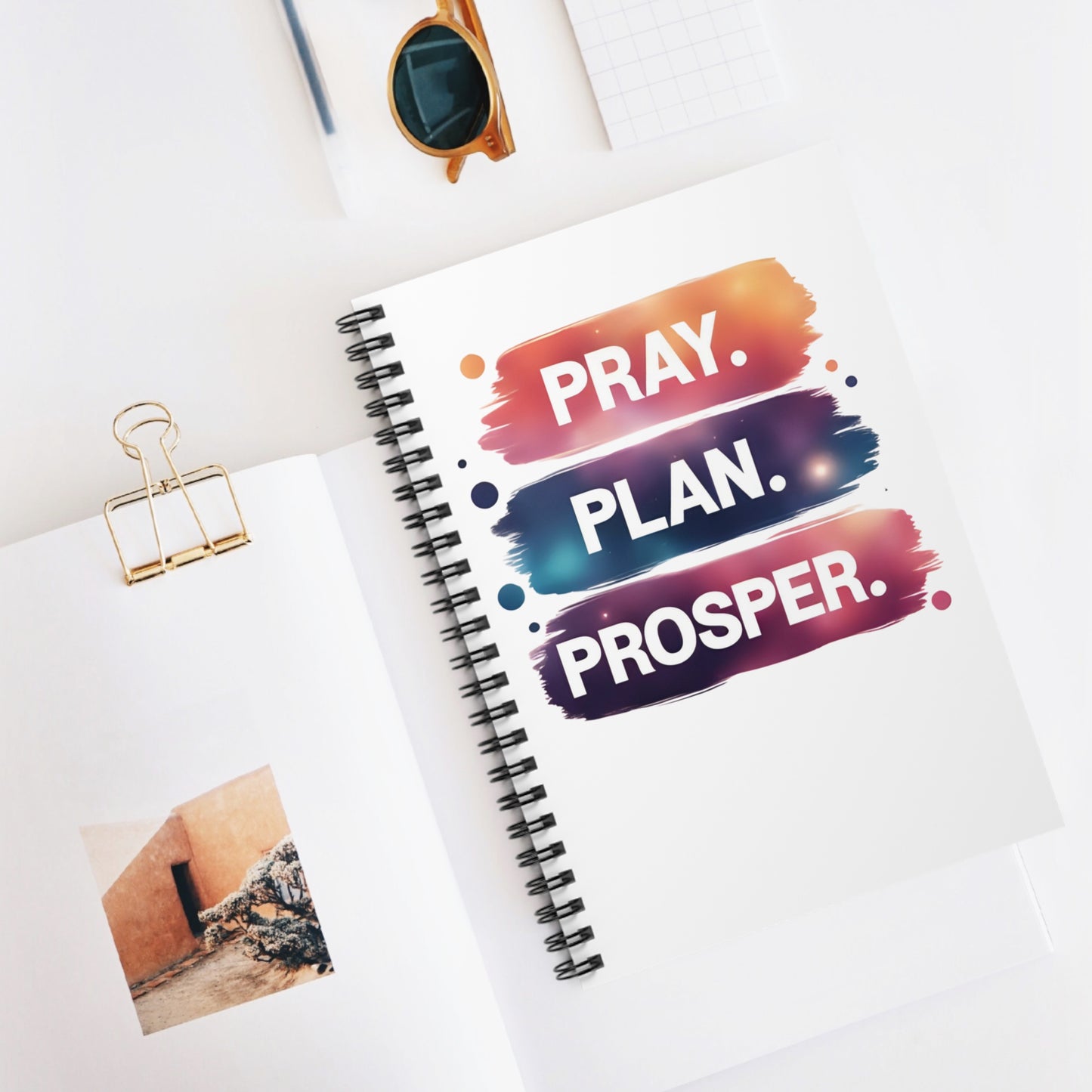 Inspirational Spiral Notebook - Ruled Line | Pray Plan Prosper | Personal Journal, Student Supplies, Gift for Graduates, Planner, [...]