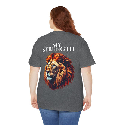 Empowering Lion Graphic Tee, Unisex Strength T-Shirt, Motivational Apparel, Gift for Him/Her, Inspirational Short Sleeve Shirt