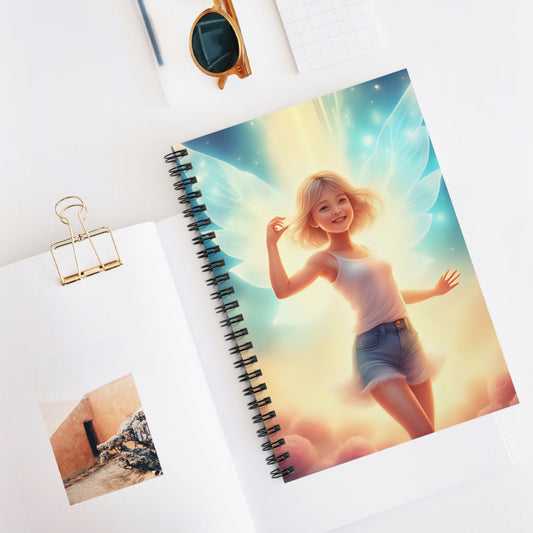 Whimsical Angel Spiral Notebook - Ruled Line, Cute Stationery, Inspirational Journal, Gift for Writers, Creative Notebook, Dreamy Design