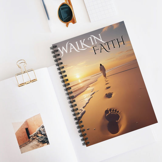 Inspirational Spiral Notebook - Walk in Faith, Motivational Journal, Prayer Journal, Gift for Students, Self-Help Notebook, Writing [...]