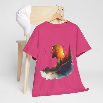 Jesus Nature Silhouette T-Shirt — Wilderness Double Exposure Graphic Tee