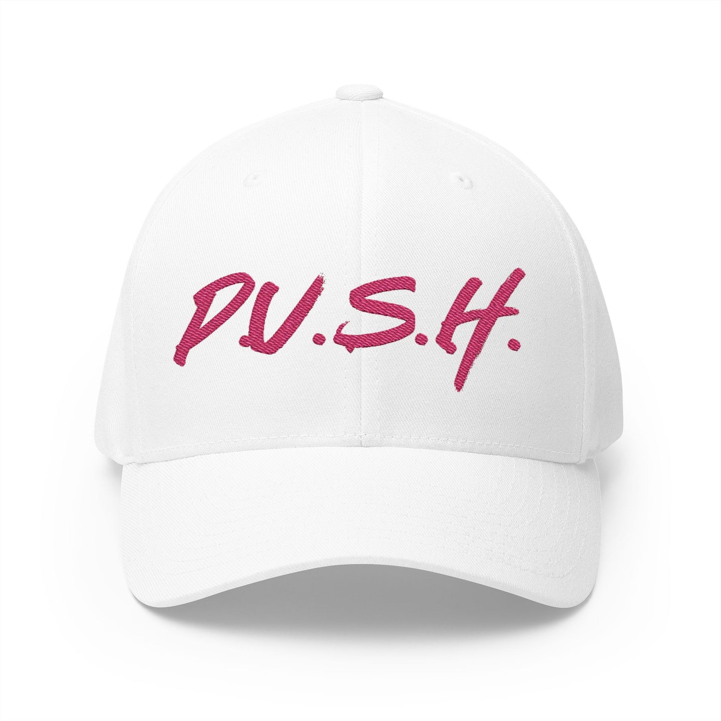 Embroidered 'P.U.S.H.' Script Baseball Cap — Motivational Pink Trucker Hat