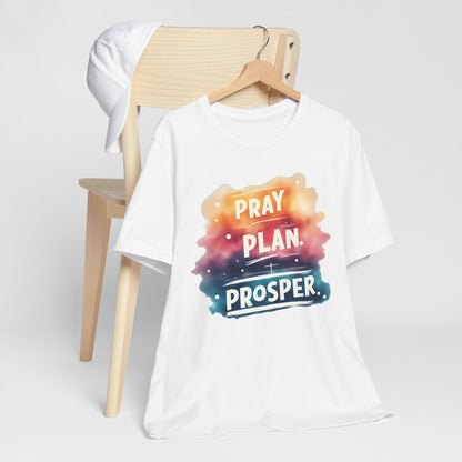 Motivational Graphic Tee for Daily Inspiration, Pray Plan Prosper Shirt, Unisex Short Sleeve T-Shirt, Positive Affirmation Wear, Ideal [...]