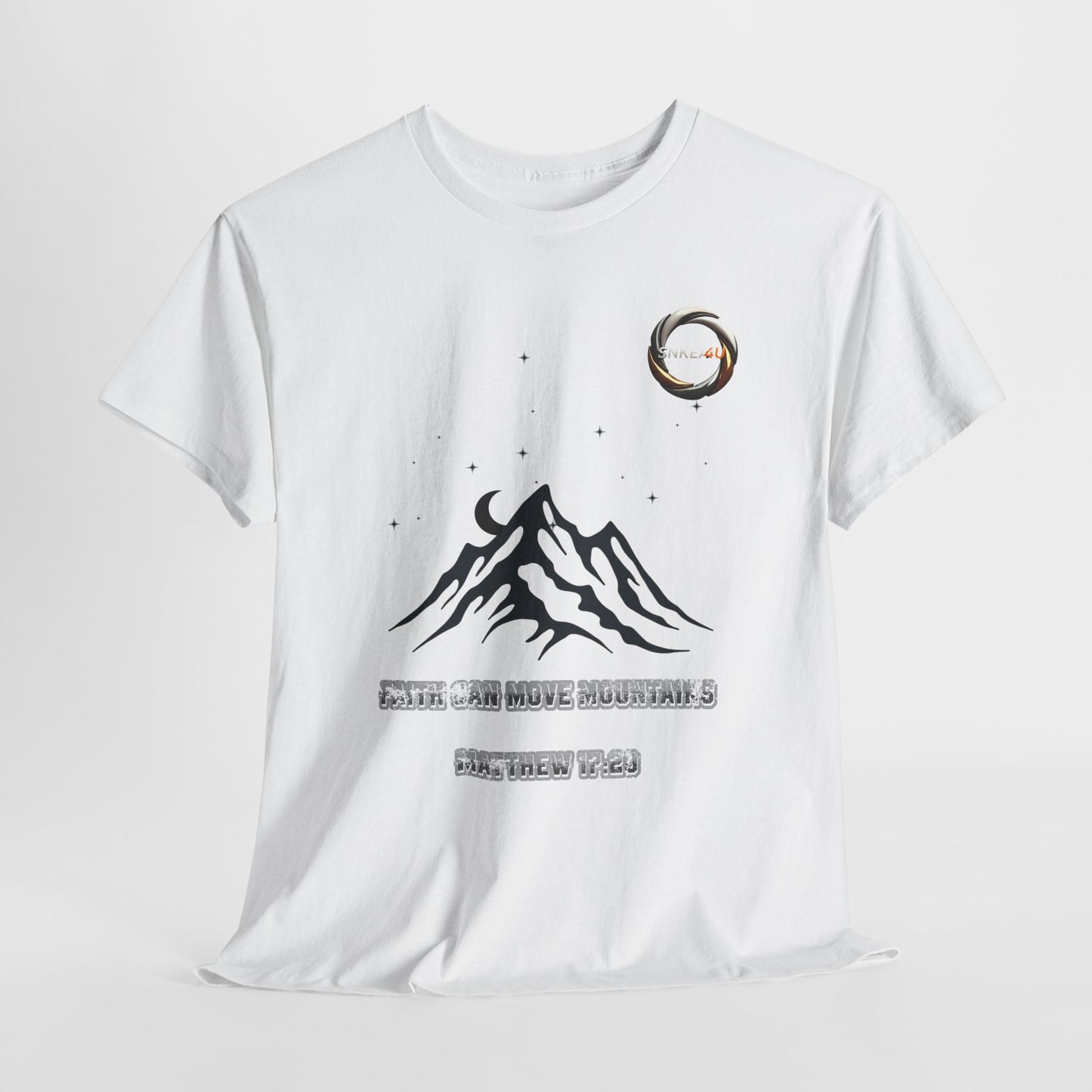 Mountain Moon Graphic Tee — Minimalist Nature T-Shirt with Celestial Design