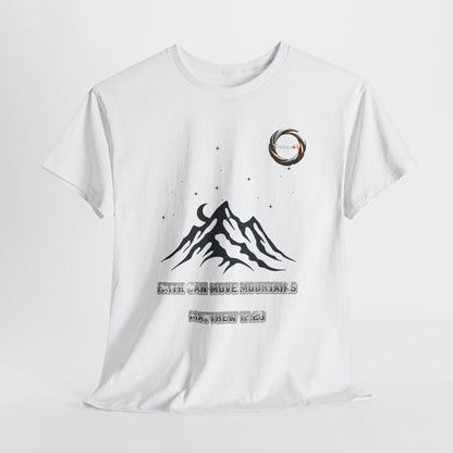 Mountain Moon Graphic Tee — Minimalist Nature T-Shirt with Celestial Design