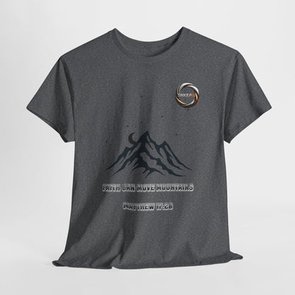 Mountain Moon Graphic Tee — Minimalist Nature T-Shirt with Celestial Design