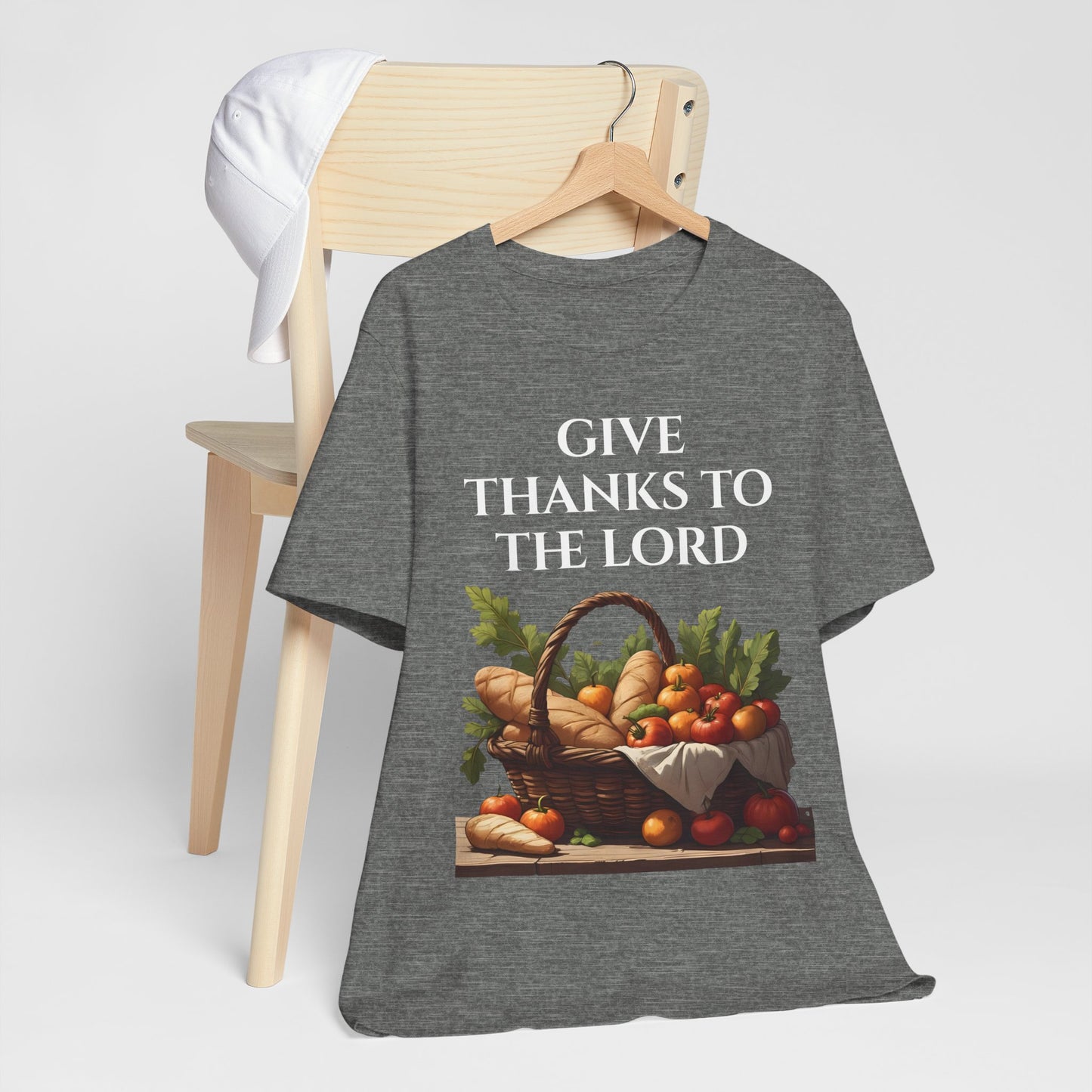 Thanksgiving Inspirational Tee, Christian T-Shirt, Give Thanks to the Lord Top, Casual Faith Shirt, Holiday Appreciation Apparel