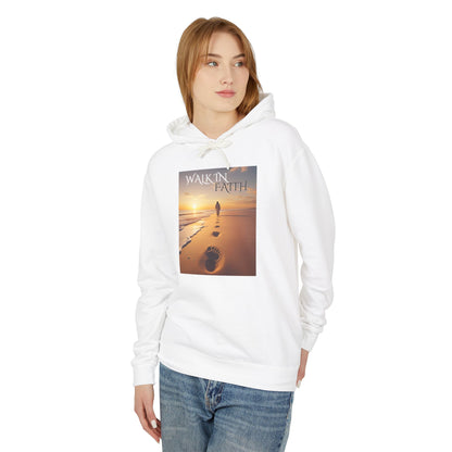 Unisex Lightweight Hooded Sweatshirt - "Walk in Faith" Inspirational Apparel, Gift for Friends, Motivational Hoodie, Spiritual Wear, [...]