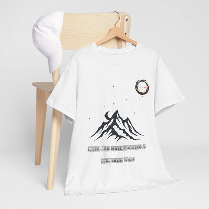 Mountain Moon Graphic Tee — Minimalist Nature T-Shirt with Celestial Design
