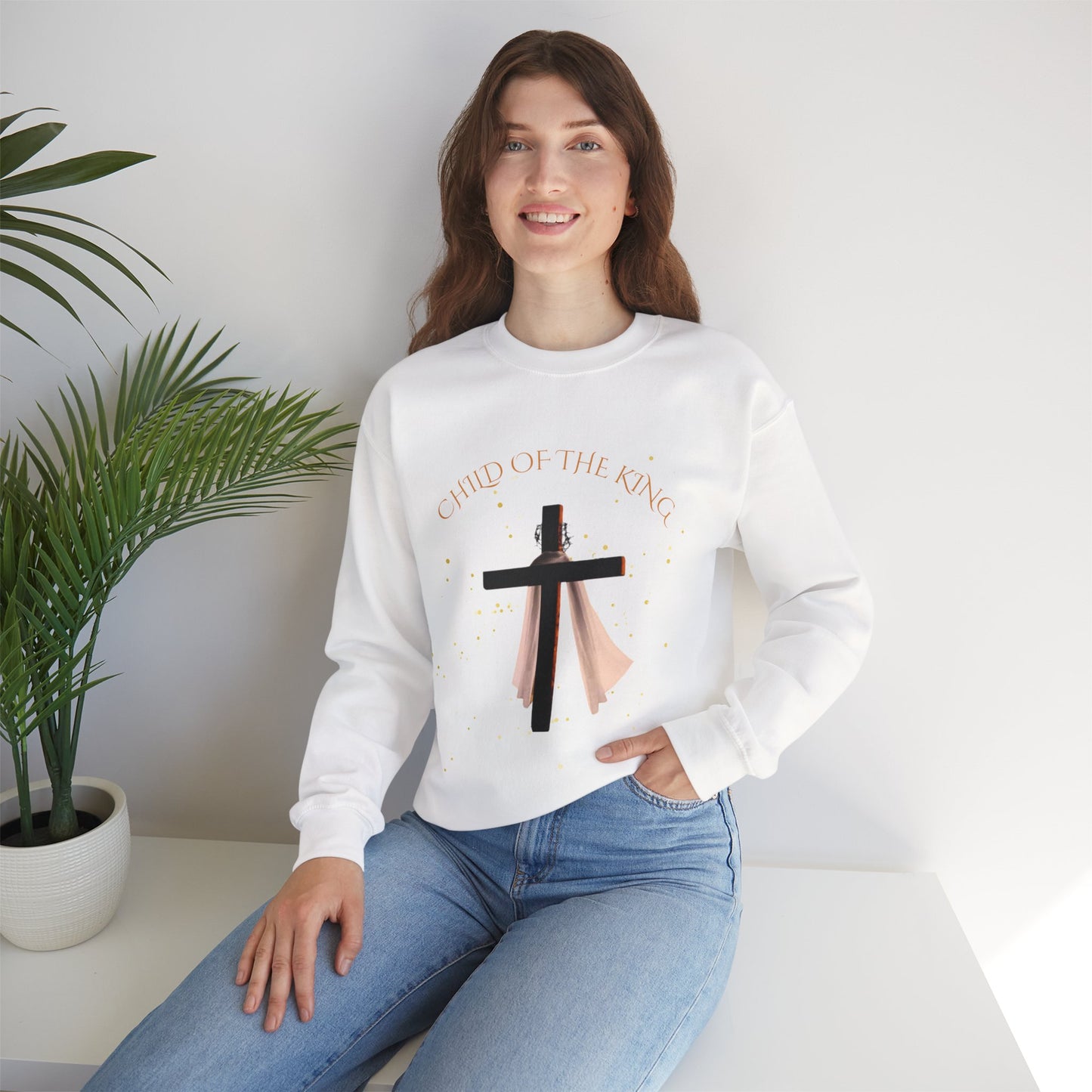 Inspirational Sweatshirt for Faithful Souls, Cozy Religious Gift, Unisex Crewneck for Church, 'Child of the King' Design, Perfect for [...]