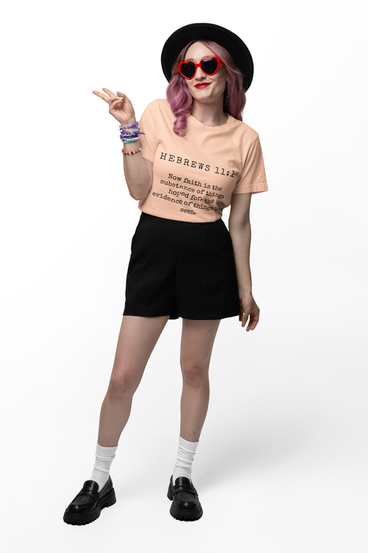Faith-Inspired Unisex T-shirt - Hebrews 11:1, Gift for Believers, Religious Apparel, Inspirational Top, Cozy Casual Wear