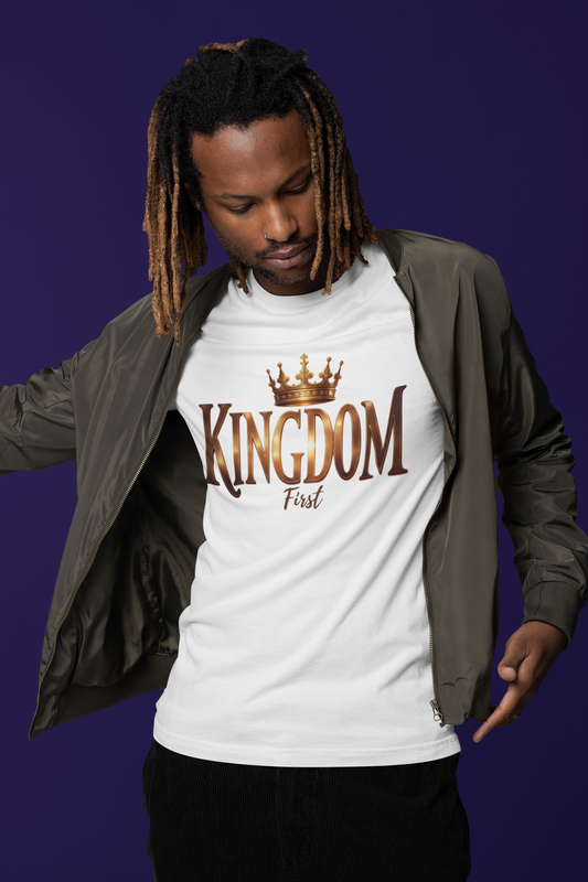 Royalty-Inspired Unisex Jersey Tee - 'Kingdom First', Casual Wear, Gift for Him/Her, Unique Shirt for Celebrations, Stylish Attire