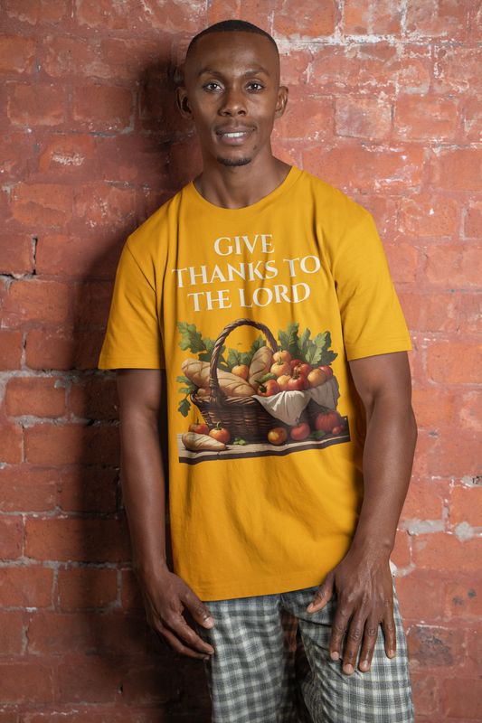 Thanksgiving Inspirational Tee, Christian T-Shirt, Give Thanks to the Lord Top, Casual Faith Shirt, Holiday Appreciation Apparel