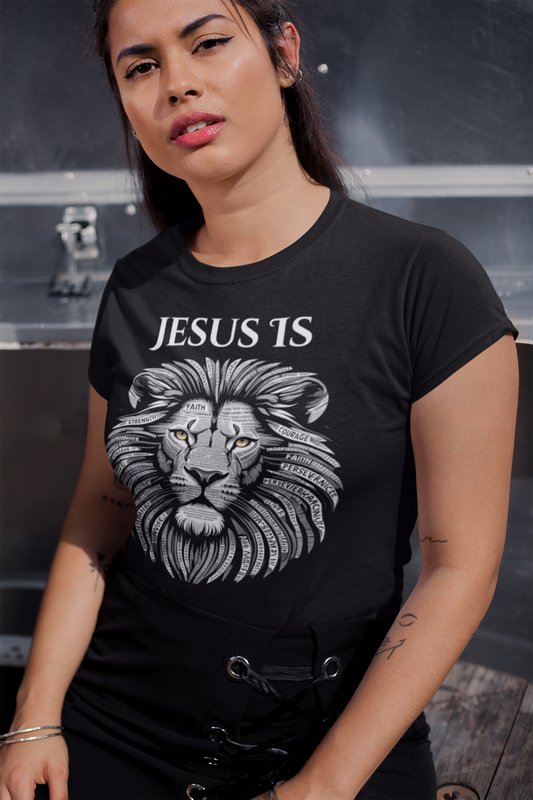 Faith-Inspired Lion Graphic Tee, Jesus 1s Shirt, Unisex Casual Wear, Christian Apparel, Unique Gift for Believers