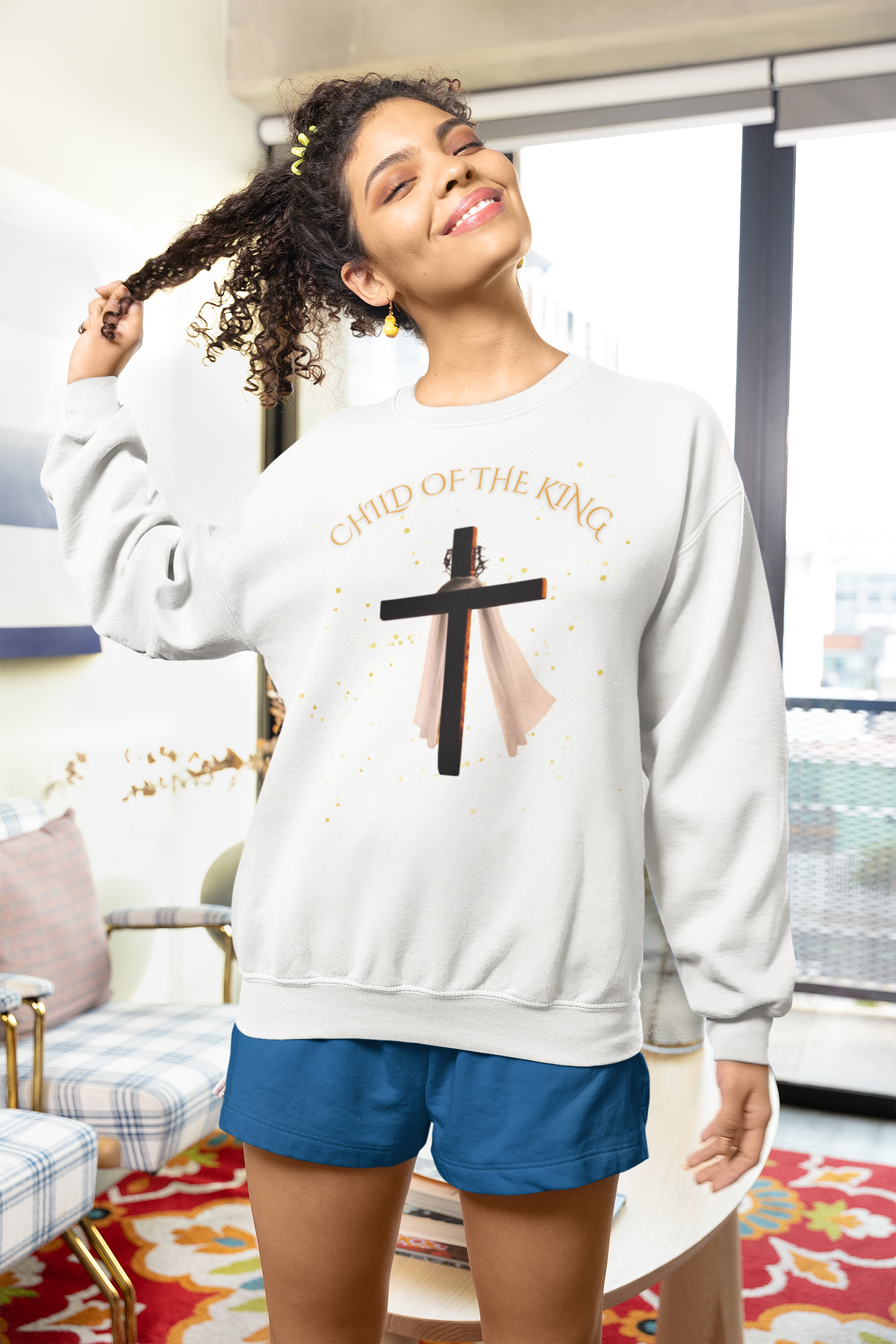 Inspirational Sweatshirt for Faithful Souls, Cozy Religious Gift, Unisex Crewneck for Church, 'Child of the King' Design, Perfect for [...]