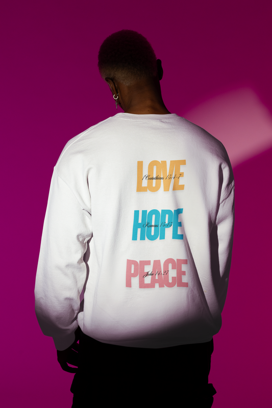 Love Hope Peace Crewneck Sweatshirt - Comfort Fit for Cozy Days, Perfect for Gifting, Inspirational Apparel, Unisex Sweatshirt, Casual Wear