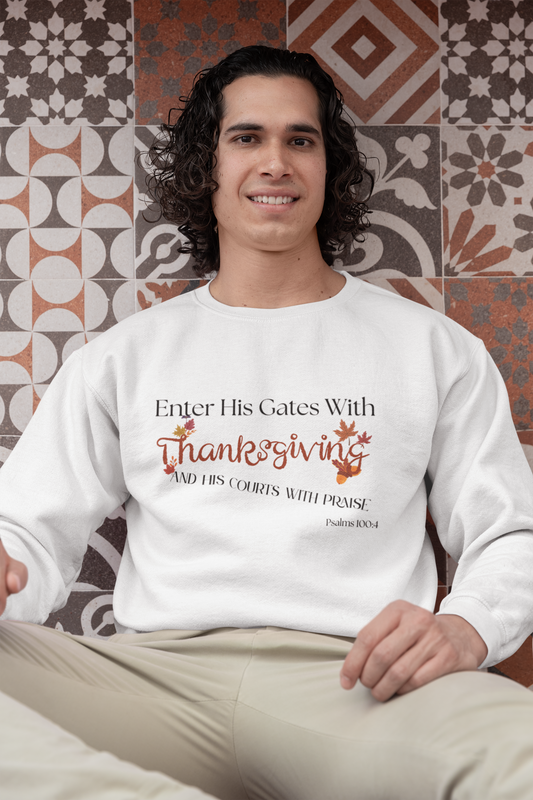 Thanksgiving Inspired Crewneck Sweatshirt, Cozy Fall Apparel, Holiday Gift, Family Gatherings, Inspirational Sweater