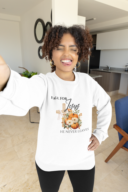 Fall for Jesus Sweatshirt, Christian Apparel, Autumn Sweatshirt, Inspirational Gift, Religious Crewneck, Cozy Fall Fashion