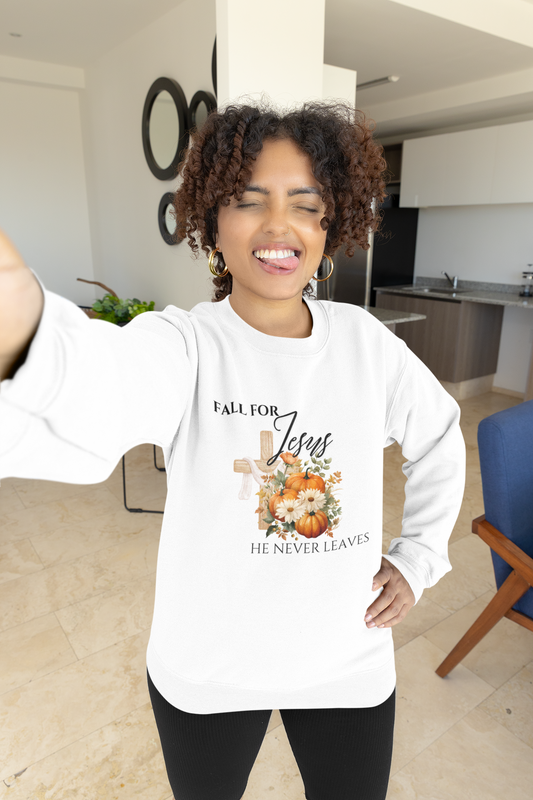 Fall for Jesus Sweatshirt, Christian Apparel, Autumn Sweatshirt, Inspirational Gift, Religious Crewneck, Cozy Fall Fashion