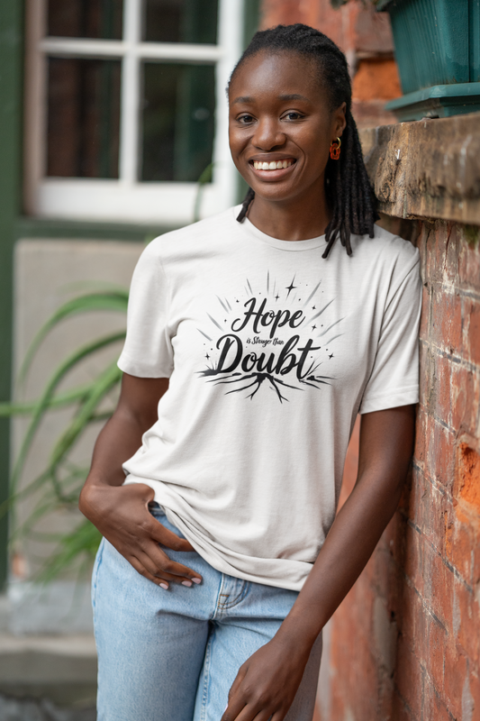 Hope & Doubt Inspirational Tee, Motivational Shirt, Unisex Graphic T-Shirt, Gift for Friends, Positive Vibes Apparel