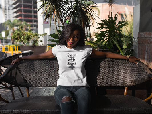 Unisex Inspirational Tee - "Storms Make Roots Grow Deeper" | Motivational Shirt, Nature Lover Gift, Casual Wear, Self-Care Reminder