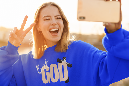 Faith-Inspired Crewneck Sweatshirt, Cozy Apparel, Christian Gift, Inspirational Fashion, Holiday Wear, God's Love Sweatshirt