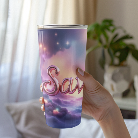 Saved Inspirational 20oz Tumbler - Dreamy Design, Travel Mug, Motivational Drinkware, Gift for Her, Inspirational Quote