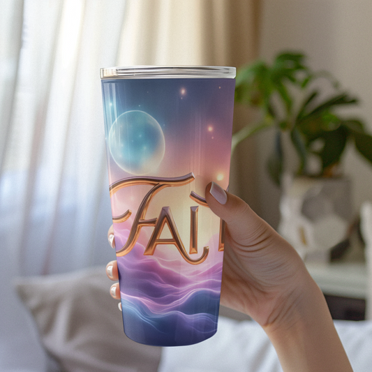 20oz Inspirational Tumbler - Faith Design, Travel Mug, Gift for Friends, Motivational Drinkware, Faith-Inspired Gift, Spiritual [...]