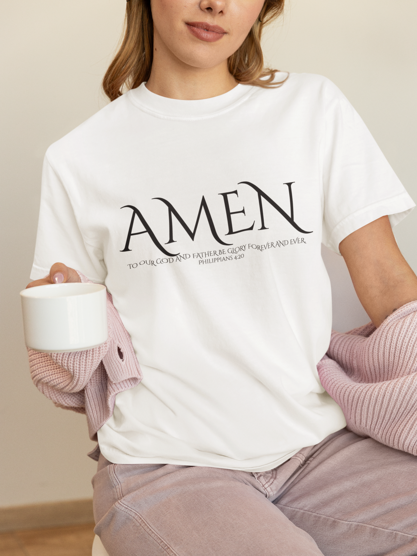 Stylish Unisex Garment-Dyed T-Shirt with 'Amen' Design, Faith-Based Apparel, Casual Wear, Comfortable Tee, Perfect Gift for Believers