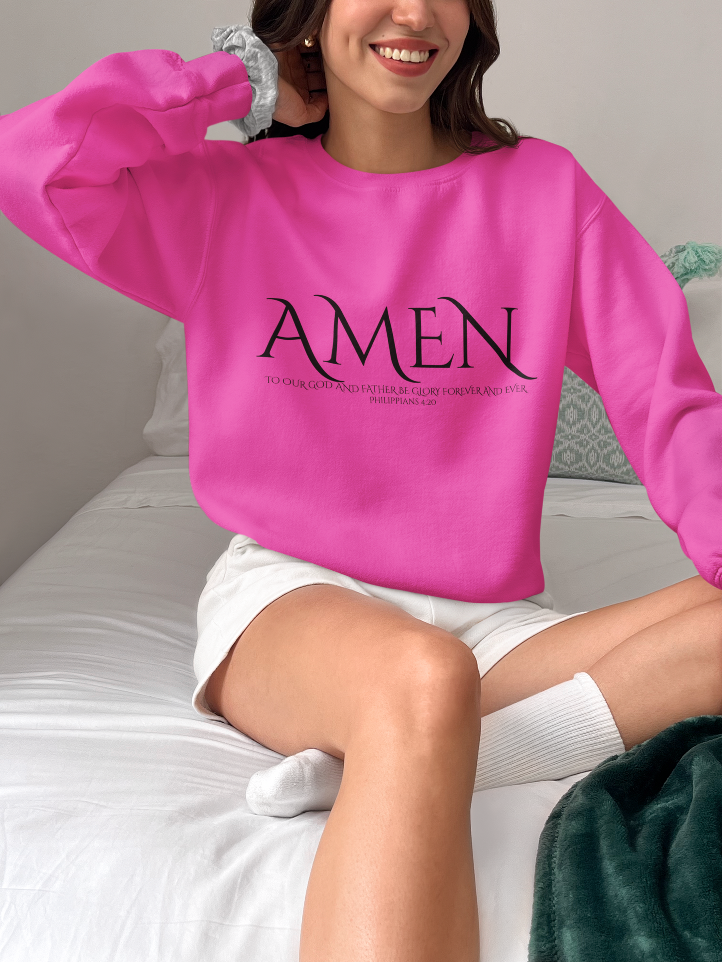 Amen Unisex Crewneck Sweatshirt, Cozy Religious Apparel, Gift for Faith Lovers, Inspirational Sweatshirt, Everyday Comfort