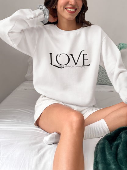 Love Crewneck Sweatshirt, Cozy Sweatshirt, Unisex Gift, Valentine's Day Apparel, Casual Wear, Everyday Comfort