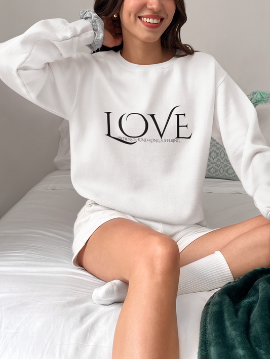 Love Crewneck Sweatshirt, Cozy Sweatshirt, Unisex Gift, Valentine's Day Apparel, Casual Wear, Everyday Comfort