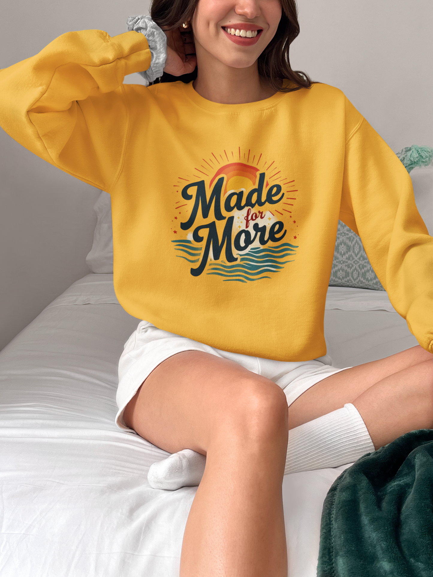 Inspirational Crewneck Sweatshirt - Made for More, Cozy Casual Wear, Gift for Friends, Self-Care Apparel, Everyday Comfort
