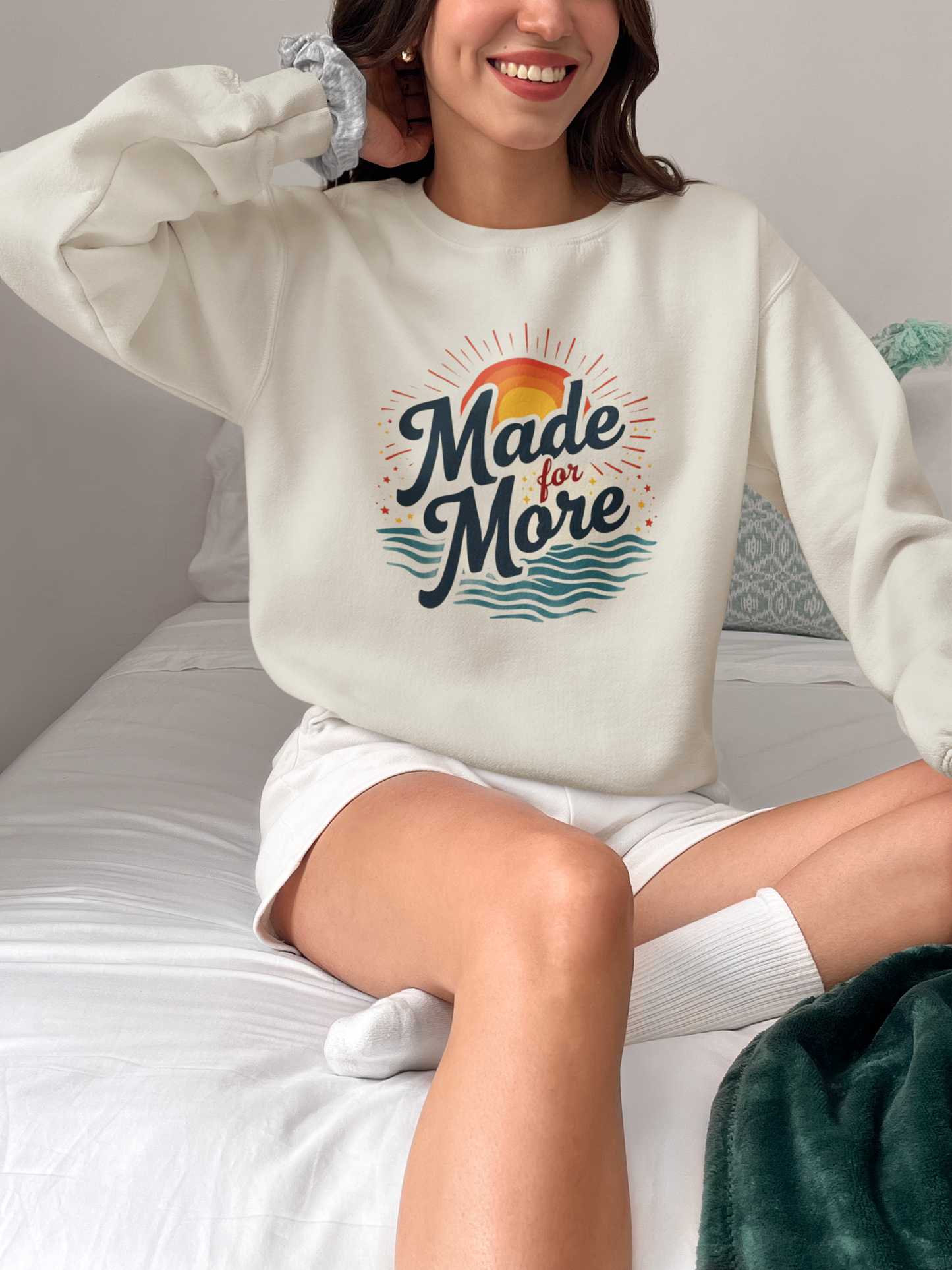 Inspirational Crewneck Sweatshirt - Made for More, Cozy Casual Wear, Gift for Friends, Self-Care Apparel, Everyday Comfort