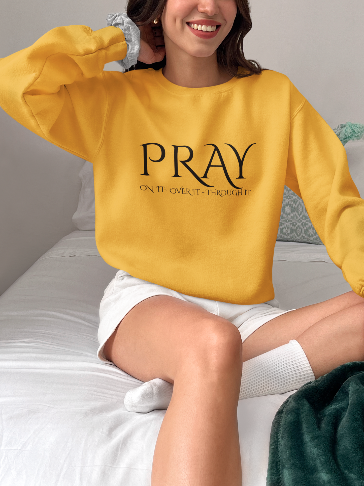 Pray Crewneck Sweatshirt | Cozy Unisex Pullover for Encouragement, Perfect for Relaxing, Gifts, Faith, Spirituality