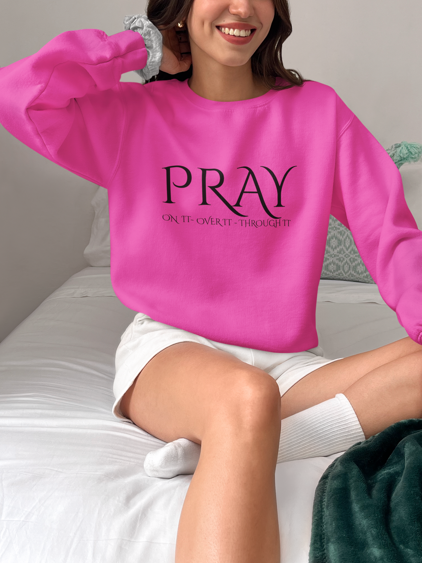 Pray Crewneck Sweatshirt | Cozy Unisex Pullover for Encouragement, Perfect for Relaxing, Gifts, Faith, Spirituality