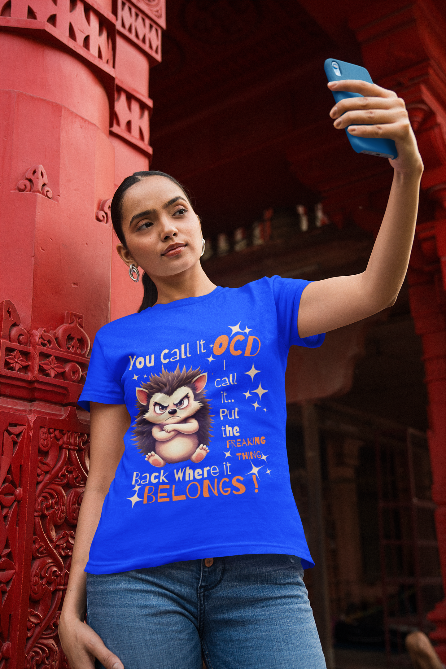Funny Hedgehog OCD T-Shirt | Unisex Humor Tee | Perfect Gift for Mental Health Awareness, Casual Wear, Birthdays, Holidays