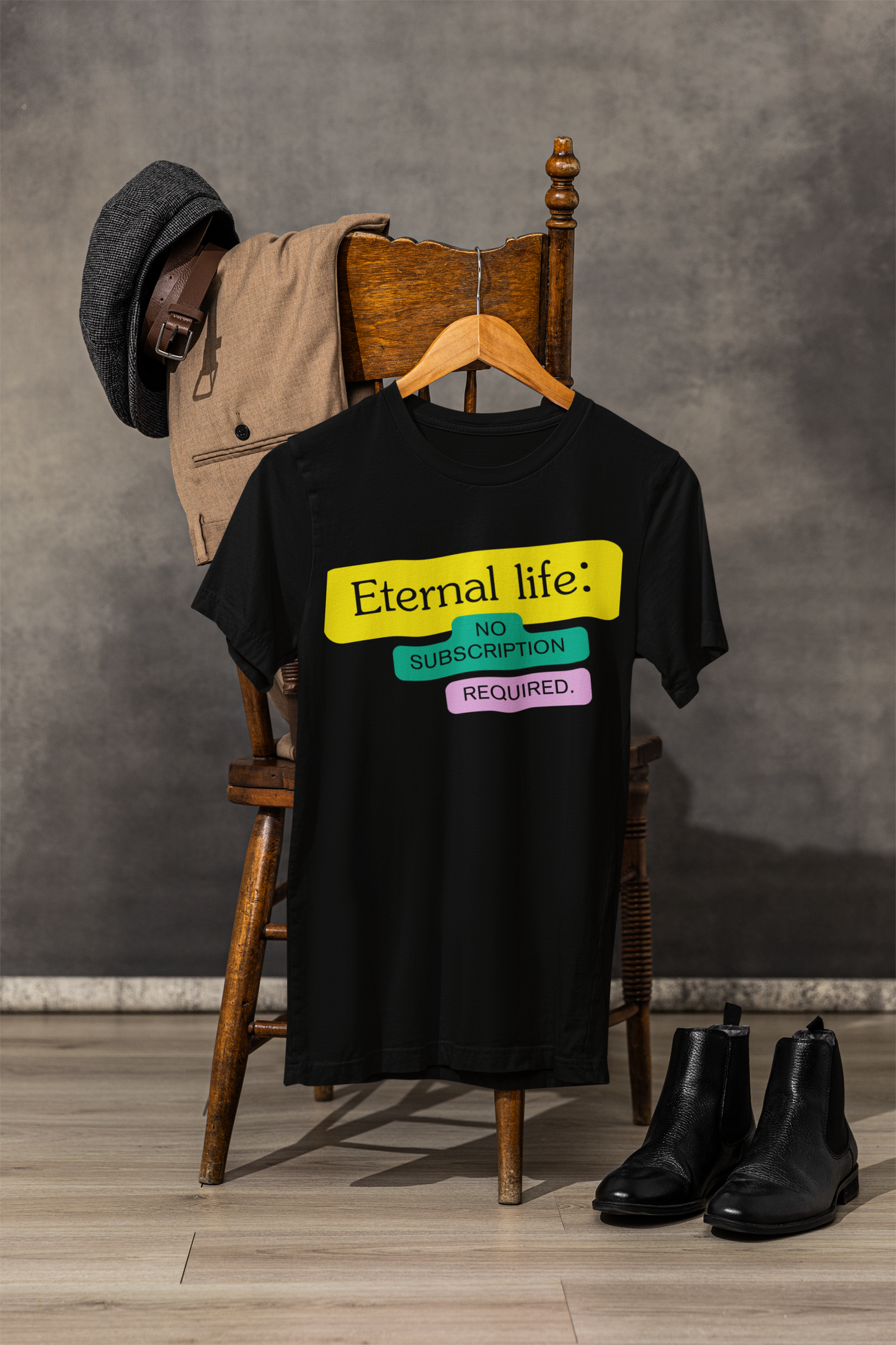Eternal Life Unisex Short Sleeve Tee, Fun Graphic T-Shirt, Casual Wear, Gift for Friends, Summer Fashion, Trendy Top