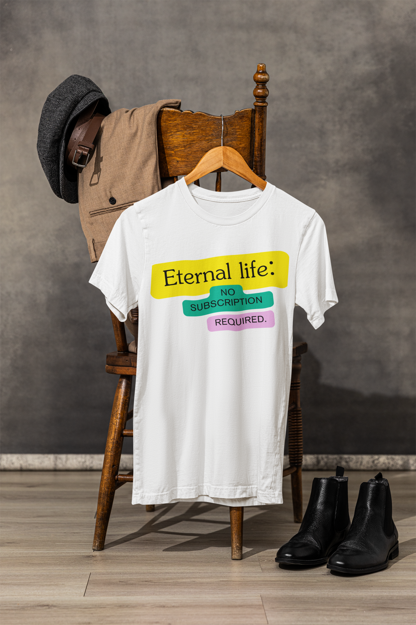 Eternal Life Unisex Short Sleeve Tee, Fun Graphic T-Shirt, Casual Wear, Gift for Friends, Summer Fashion, Trendy Top