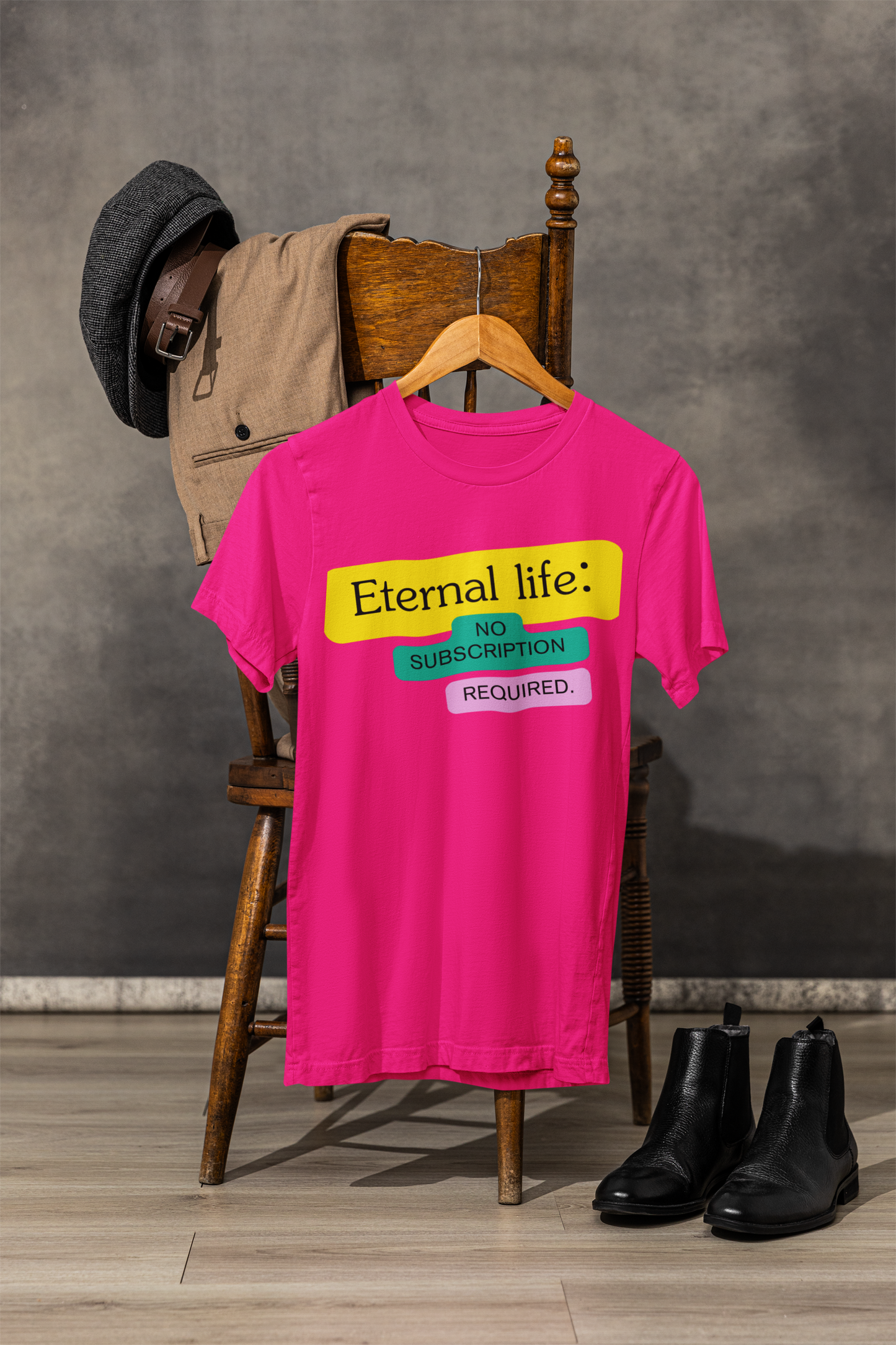 Eternal Life Unisex Short Sleeve Tee, Fun Graphic T-Shirt, Casual Wear, Gift for Friends, Summer Fashion, Trendy Top