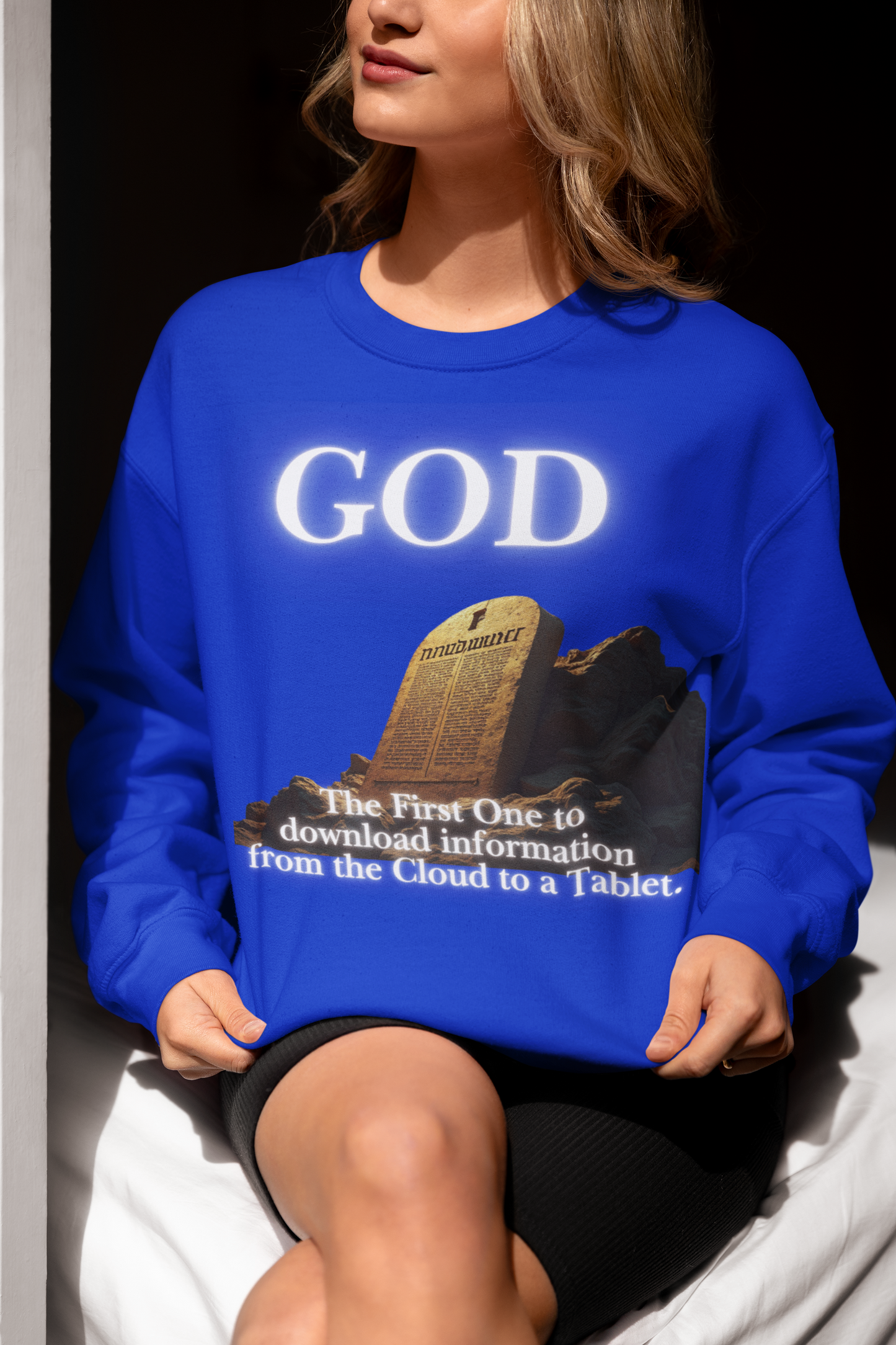 God Humor Crewneck Sweatshirt | Unisex Funny Apparel for Religious Humor, Gift for Christians, Comedic Religious Sweater, Church [...]