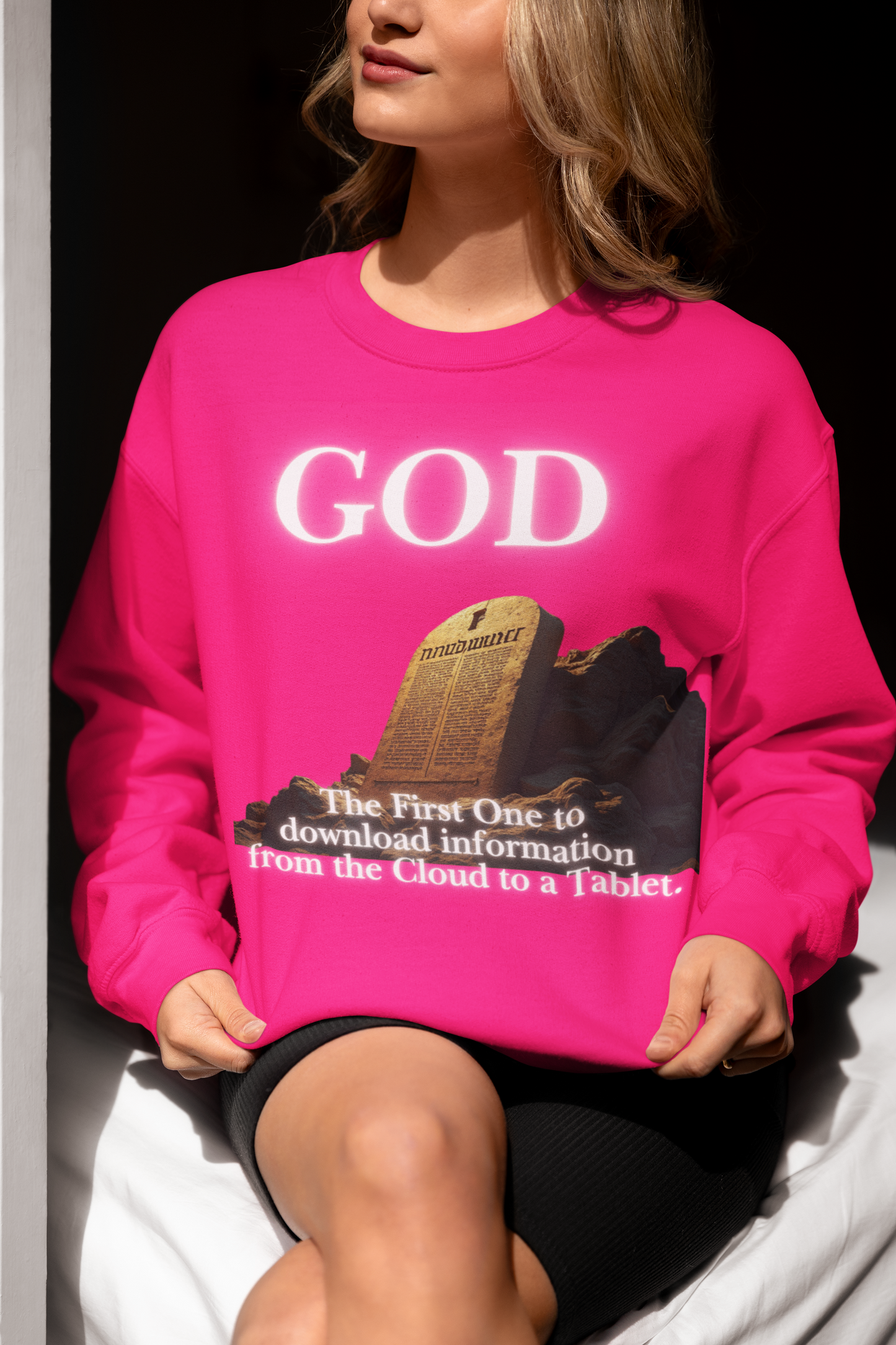 God Humor Crewneck Sweatshirt | Unisex Funny Apparel for Religious Humor, Gift for Christians, Comedic Religious Sweater, Church [...]
