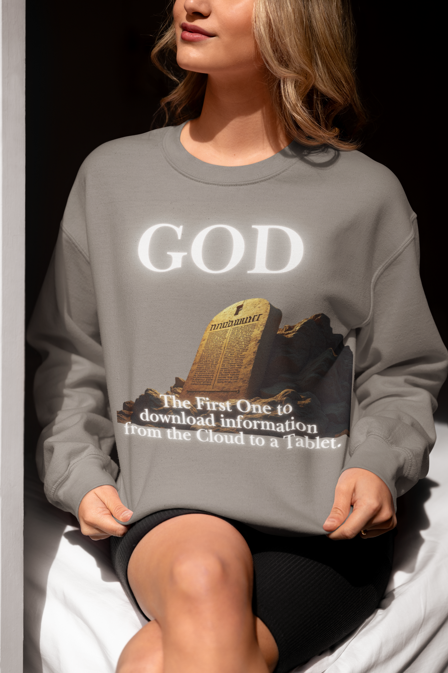God Humor Crewneck Sweatshirt | Unisex Funny Apparel for Religious Humor, Gift for Christians, Comedic Religious Sweater, Church [...]