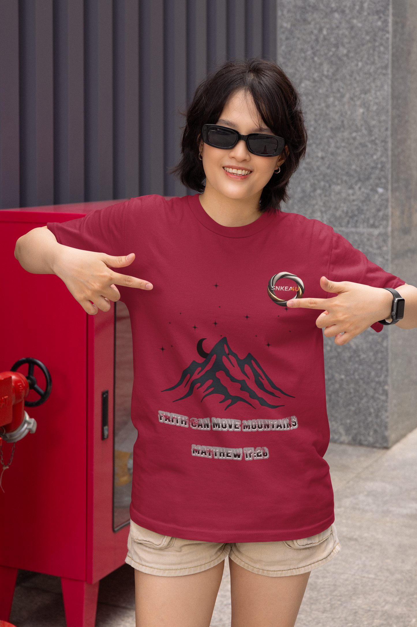 Mountain Moon Graphic Tee — Minimalist Nature T-Shirt with Celestial Design