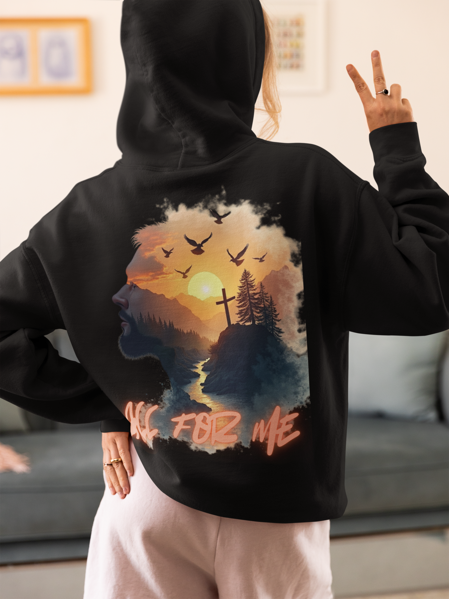All For Me Sunset Silhouette Zip Hoodie