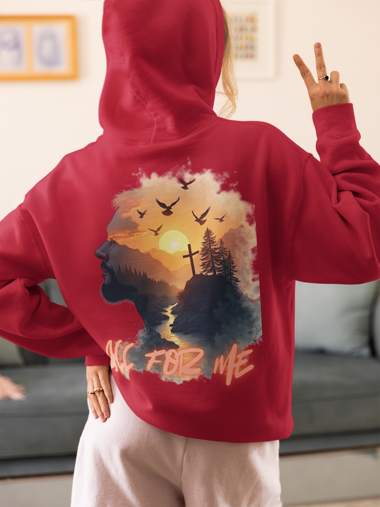All For Me Sunset Silhouette Zip Hoodie