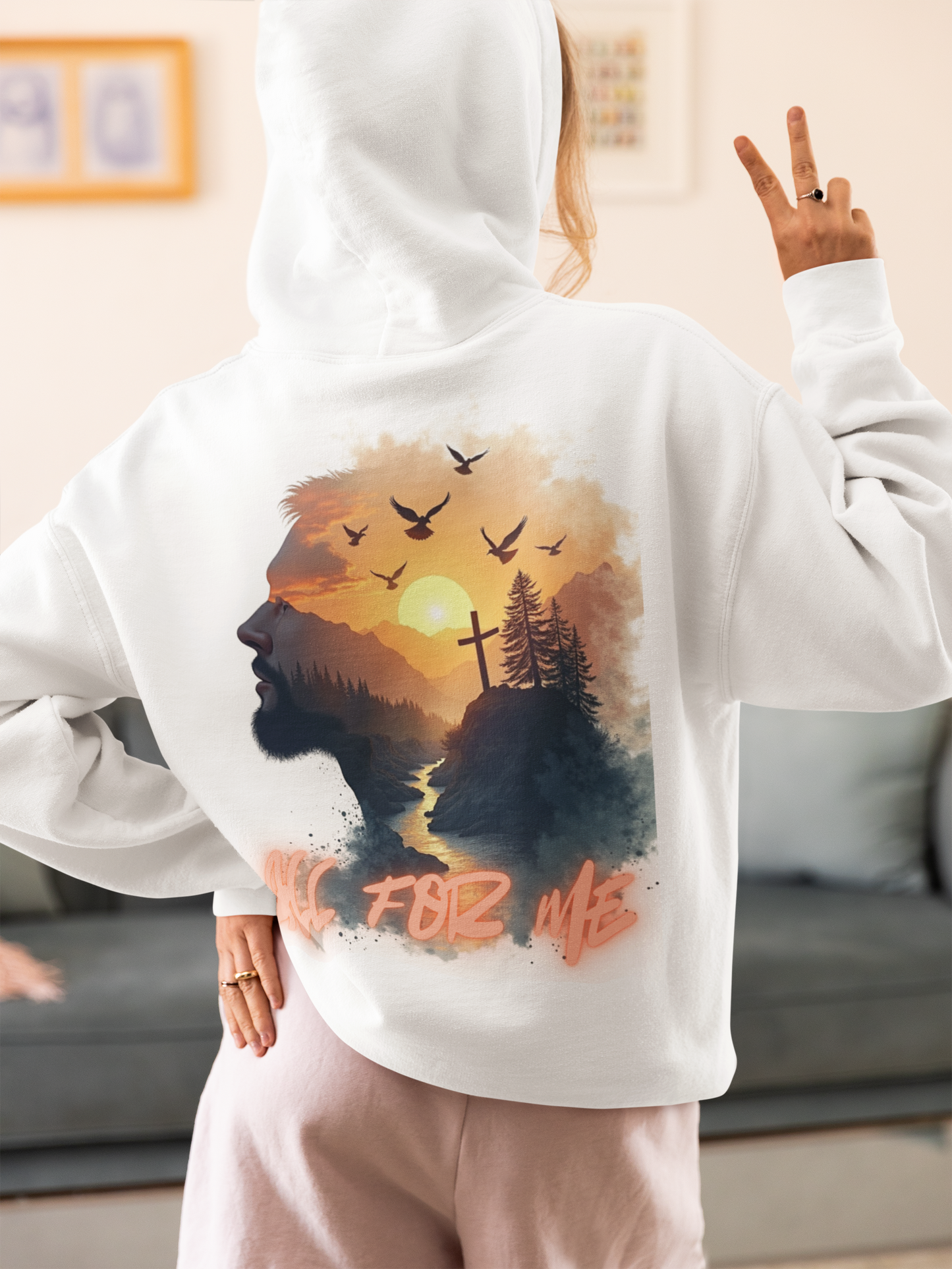 All For Me Sunset Silhouette Zip Hoodie
