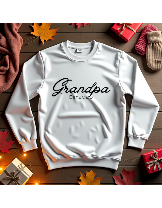Grandpa Embroidered Crewneck Sweatshirt — Cozy Family Gift for Fathers & Grandfathers