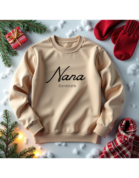 Nana Embroidered Crewneck Sweatshirt — Cozy Grandma Gift